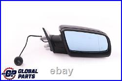 BMW 5 Series E60 E61 LCI Power Fold Right Wing Mirror O/S Carbonschwarz Black