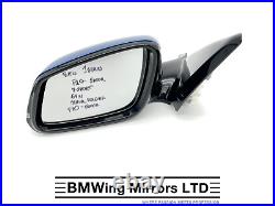 Bmw 1 F20 5 Door N/s Left Passenger Side Door Wing Mirror 6 Pin / M-sport Blue