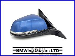 Bmw 1 F20 5 Door O/s Right Driver Side Door Wing Mirror 6 Pin / M-sport / Blue