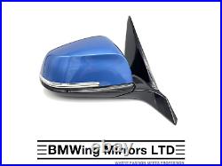 Bmw 1 F20 5 Door O/s Right Driver Side Door Wing Mirror 6 Pin / M-sport Blue B45