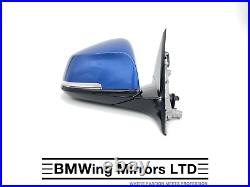 Bmw 3 F30 F31 O/s Right Driver Side Wing Mirror / 6 Pin / M-sport / Estoril Blue