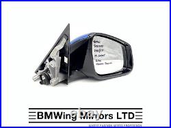 Bmw 3 F30 F31 O/s Right Driver Side Wing Mirror / 6 Pin / M-sport / Estoril Blue
