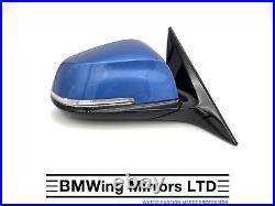Bmw 3 F34 Gt Gran Turismo Right Driver Side Wing Mirror / 6 Pin / M-sport Blue