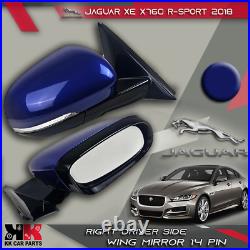 Jaguar Xe X760 R-sport 2018 Right Driver Side Wing Mirror 14 Pin Power Fold Blue